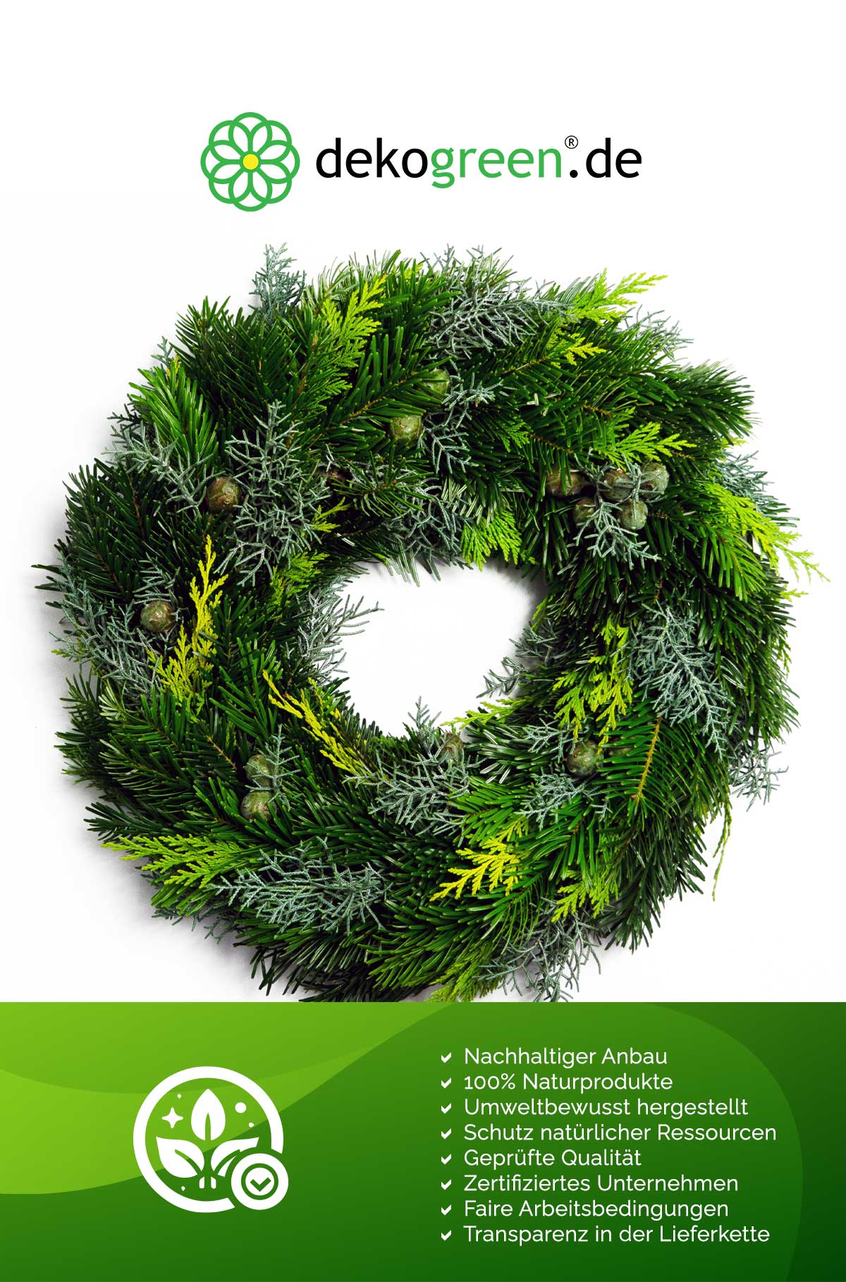Adventskranz echte Nordmanntanne mit Koniferen – Exklusive Winterkränze online kaufen bei