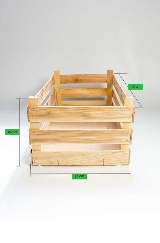 Holzkiste groß - Deko Kiste Holz - handgefertigte Obstkiste Holz, Kartoffelkiste zum lagern, Weinkisten Holz Vintage, Holzkiste 56x35x24 cm