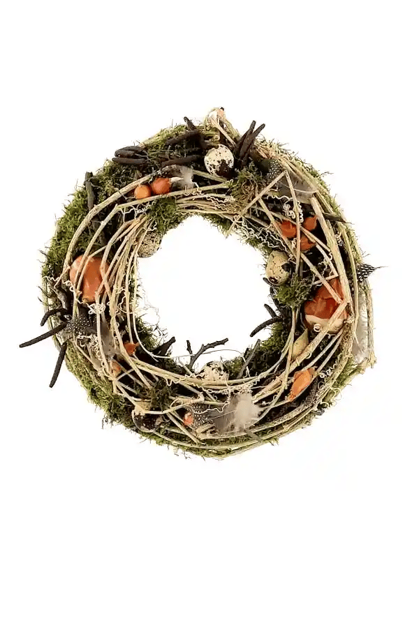 360 Grad Naturkranz, Frühlingskranz, Handarbeit, hergestellt in Deutschland