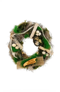 360 Grad Ansicht, Frühlingskranz aus Sisal mit 'Herzlich Willkommen'-Schild, repräsentiert Natur und Gastfreundschaft. Handgefertikt in Deutschland, Naturprodukt ohne Plastik , ohne Kunststoff,hangefertikt als Dekoration für die Haustür oder Wohnraum