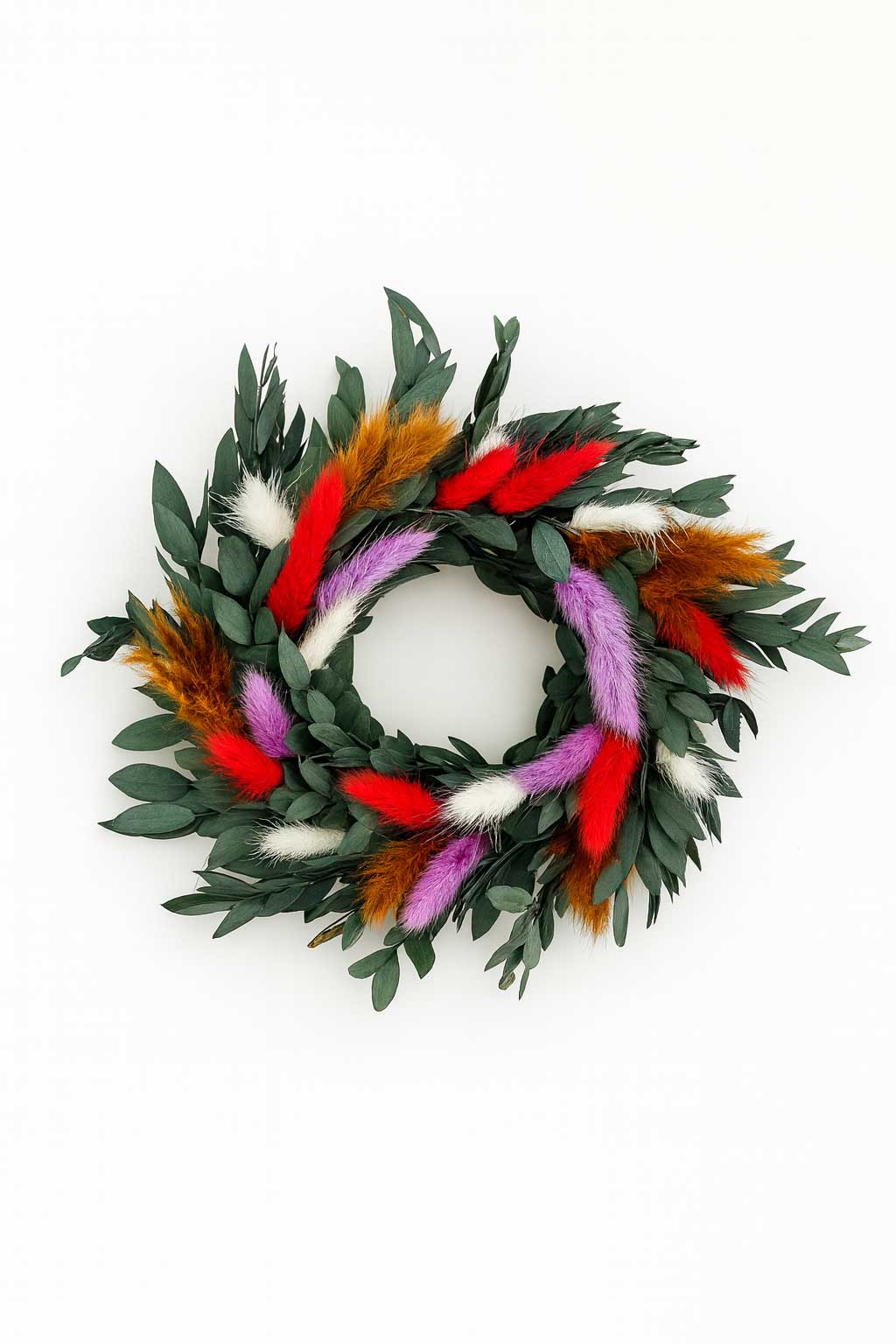 Boho Deko Kranz Eukalyptus Ø 20 cm – Trockenblumenkranz Color