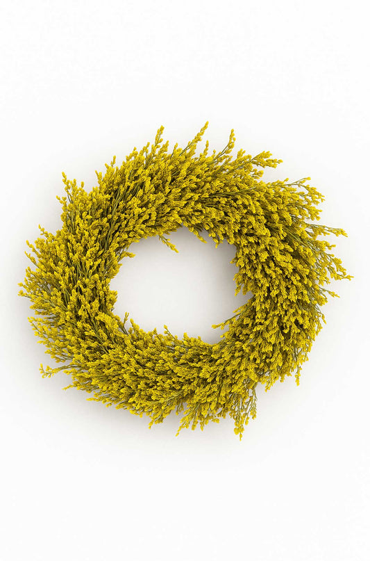 Trockenblumenkranz gelb aus Solidago Ø 30 cm