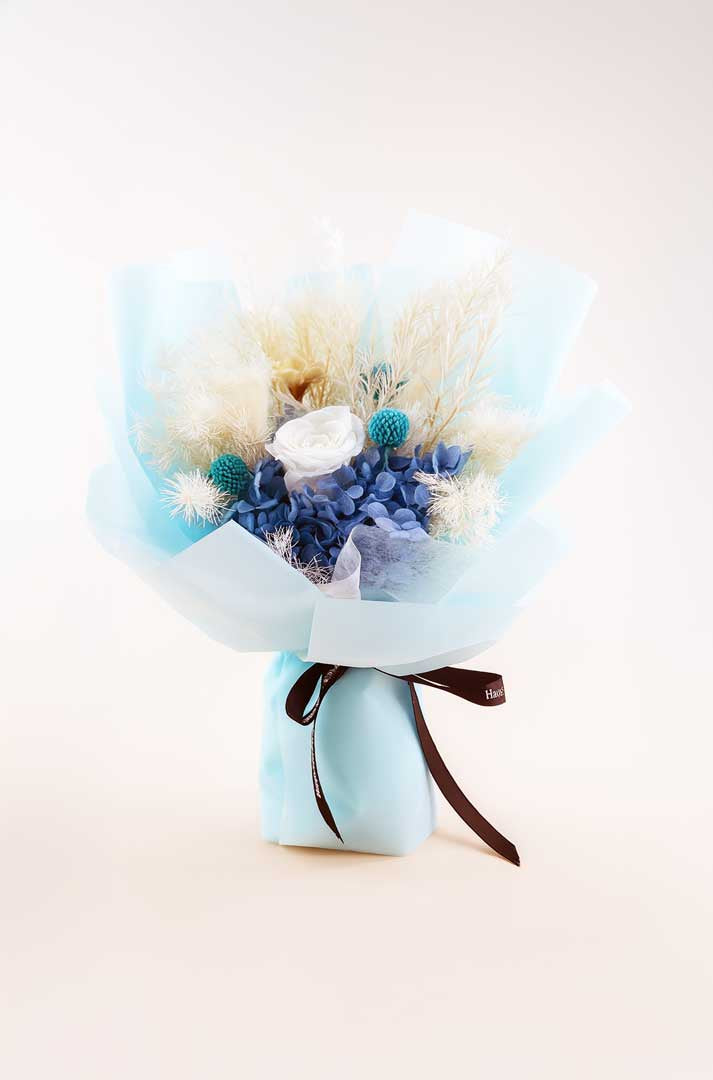 Trockenblumenstrauß mit Happy-Everyday-Band – dekoratives Geschenk für Geburtstag oder Muttertag