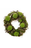 Naturkranz - Mix Bollmoos und Bonsaiholz – Handgefertigter Tischkranz - Türkranz - einzigartig - dekogreen