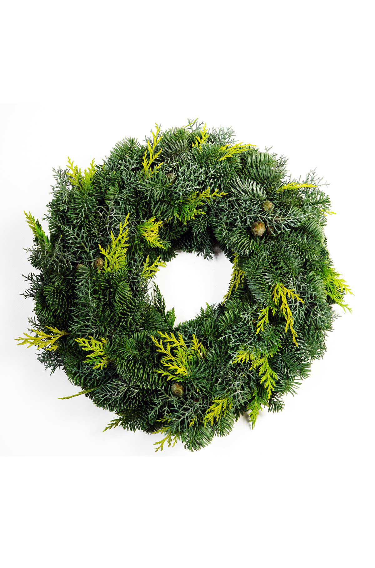 Tannenkranz - Mixtellerkranz Nobilis-Konifere - Adventskranz - einseitig gebunden