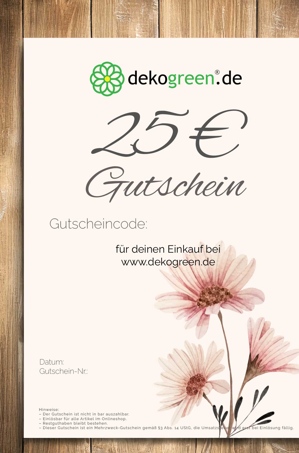 Geschenk-Gutschein dekogreen.de